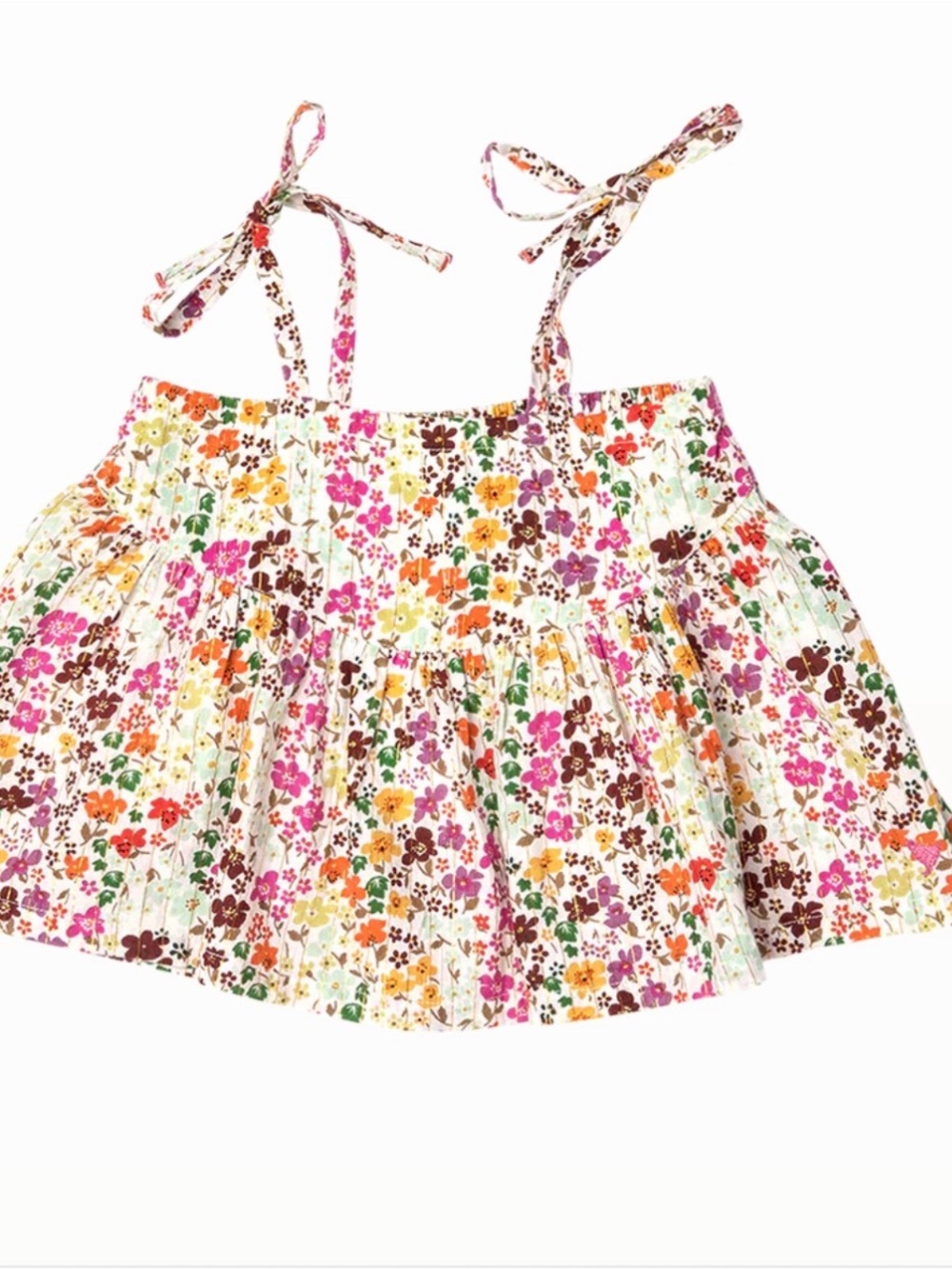 Pink Chicken Cream Floral Tie-Strap Sundress